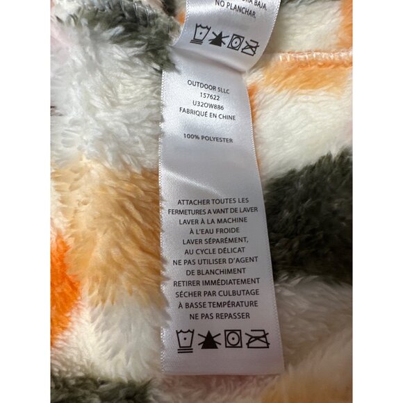 Eddie Bauer Kids Dust Fleece Plush Hooded Jacket Checkered Print XL - Picture 10 of 13